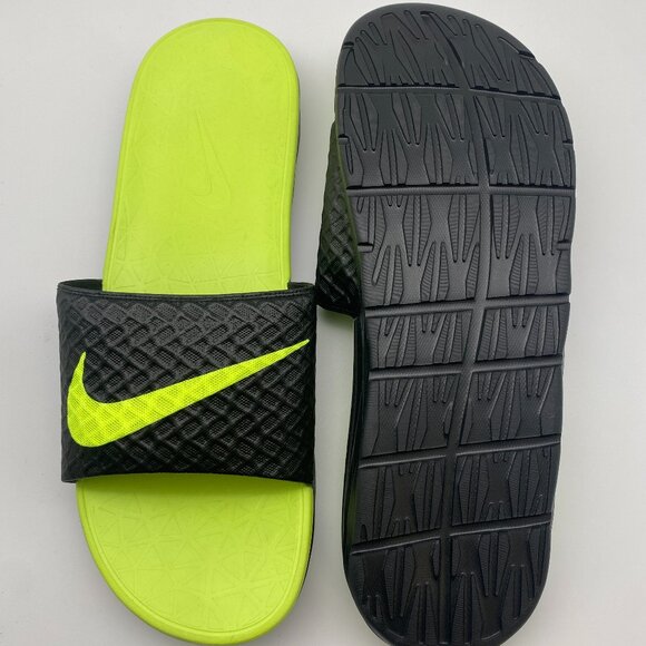 NIKE BENASSI SOLARSOFT BLACK/VOLT #705474-070 US MEN\'S VARIOUS SIZE main image 6